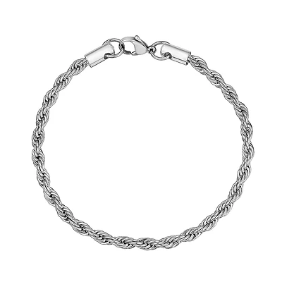 Bracelet À Maillons Torsadé de 4mm en Acier Inoxidable - 7.5
