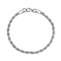 Bracelet À Maillons Torsadé de 4mm en Acier Inoxidable - 7.5
