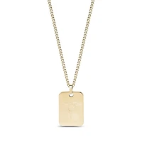 Gold Tone Stainless Steel Medical Dog ID Plate Necklace – 24