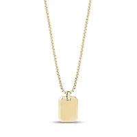 Pendentif Plaque à Graver en Acier Inoxydable Doré avec Chaine - 24