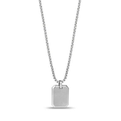 Pendentif Plaque à Graver en Acier Inoxydable avec Chaine - 24