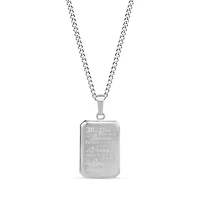 Pendentif Prière de Sérénité Français en Acier Inoxydable avec Chaine - 24