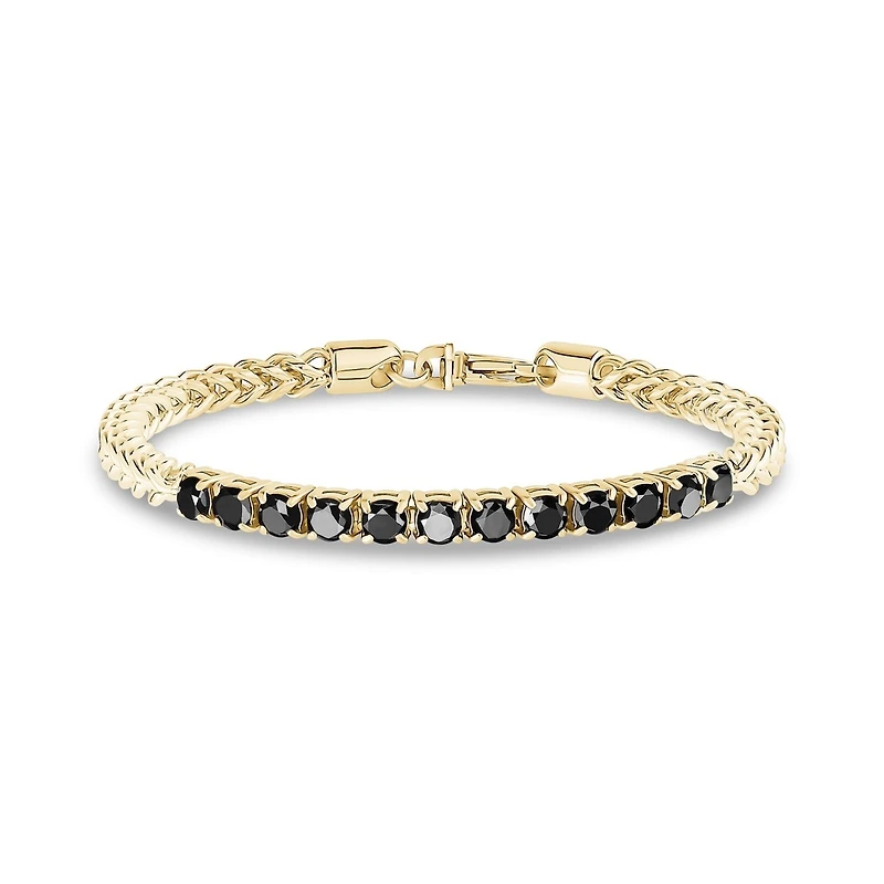 Bracelet Franco Tennis de 4mm en Acier Inoxidable Dor