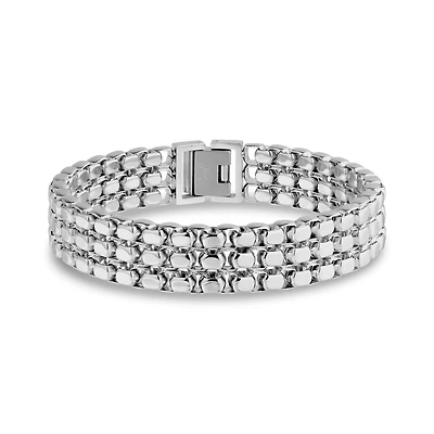Bracelet Chaîne Triple Couche en Acier Inoxydable - 7.5