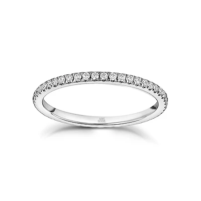 Bague Infinie Serti de Zircons Cubiques de 1mm - Taille 5 à 9. Color: blanc | Doucet Latendresse