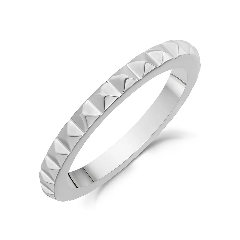 Bague Coupe Diamant en Acier Inoxydable. Color: blanc | Doucet Latendresse