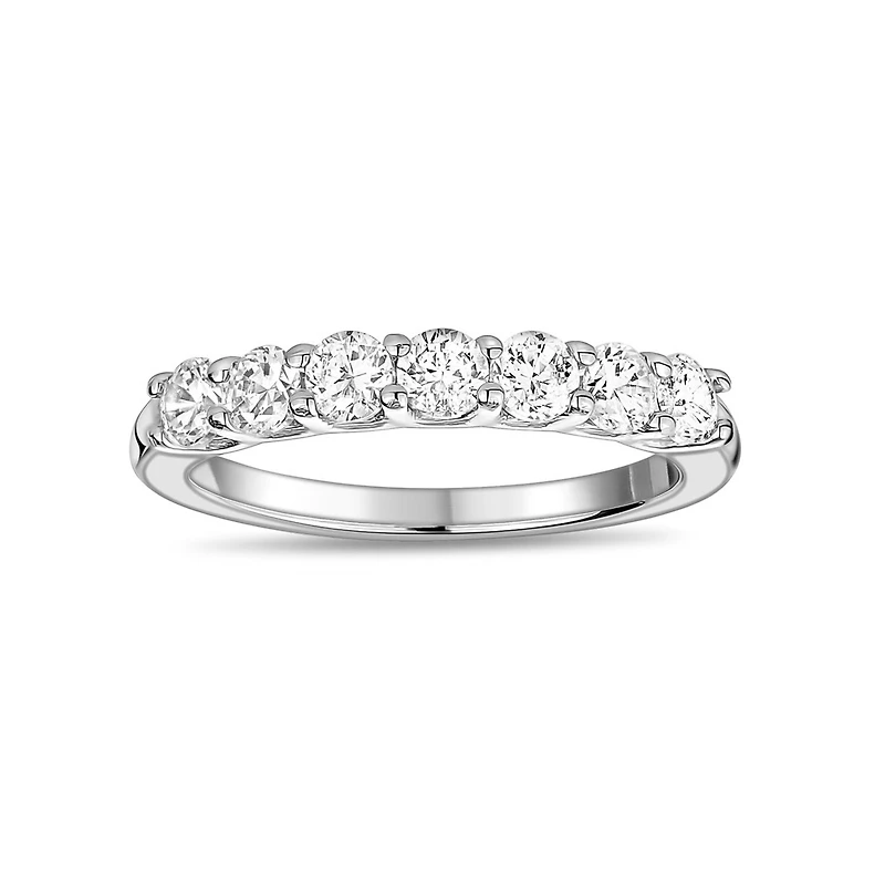 Bague Semi-Éternité Sertie de Zircons Cubiques. Color: blanc | Doucet Latendresse