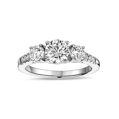 Bague Trinité Sertie de Zircons Cubiques - Taille 5 à 9. Color: blanc | Doucet Latendresse
