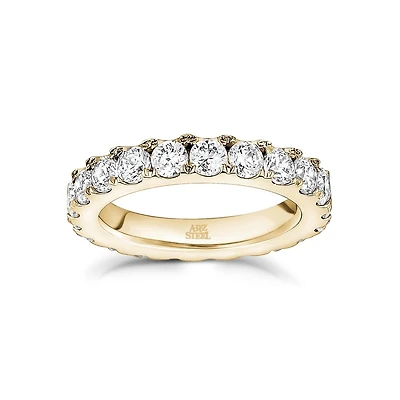 Gold Tone Eternity Ring Set with 3.5mm Cubic Zirconia. Color: yellow | Doucet Latendresse