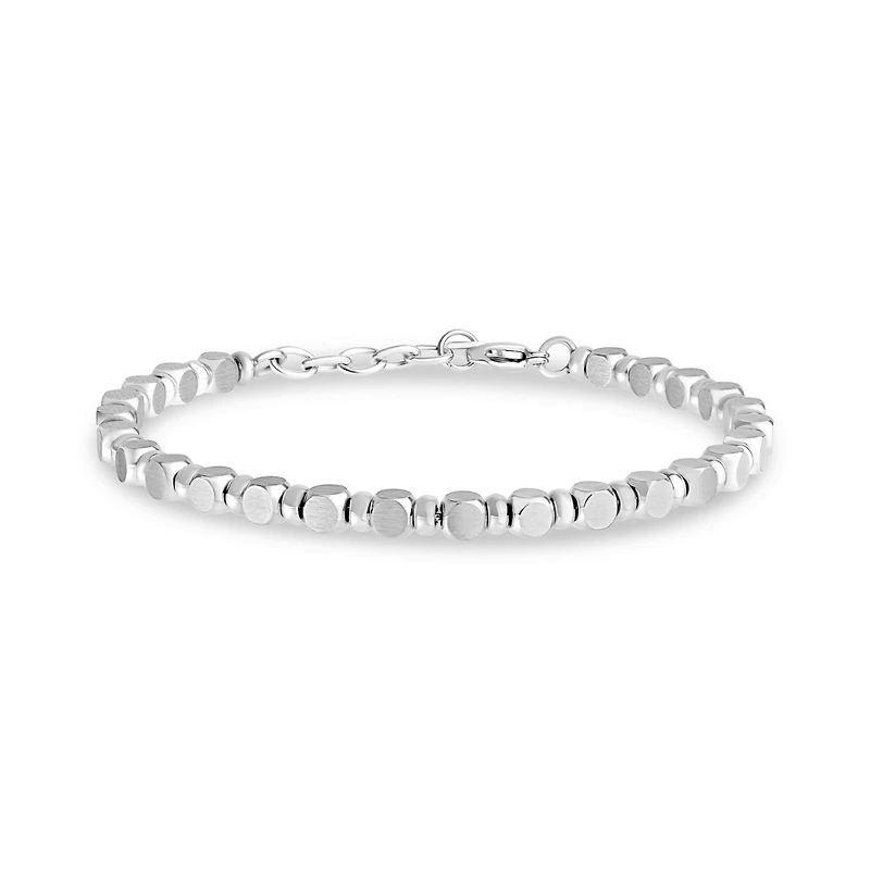 Bracelet avec Billes Polies en Acier Inoxydable - 8.5