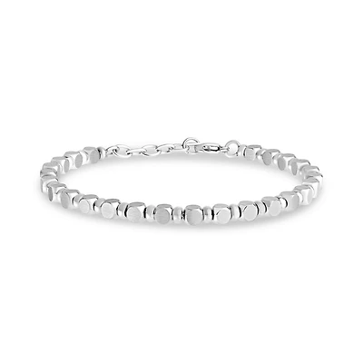 Bracelet avec Billes Polies en Acier Inoxydable - 8.5