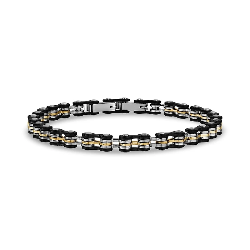 Bracelet Deux-Tons à Maillons de Vélo 6mm en Acier Inoxydable - 8.5