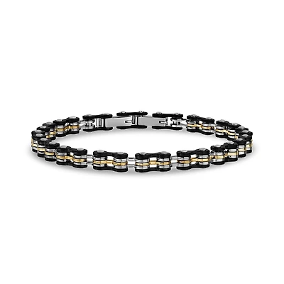 Bracelet Deux-Tons à Maillons de Vélo 6mm en Acier Inoxydable - 8.5