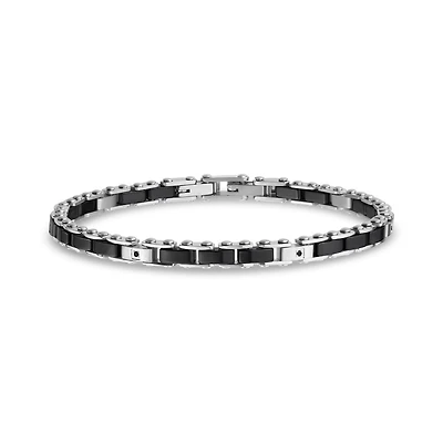 Bracelet en Céramique en Acier Inoxidable Noir - 8.5