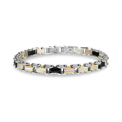 Bracelet Céramique en Deux-Tons en Acier Inoxidable - 8.5