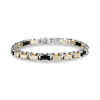 Bracelet Céramique en Deux-Tons en Acier Inoxidable - 8.5