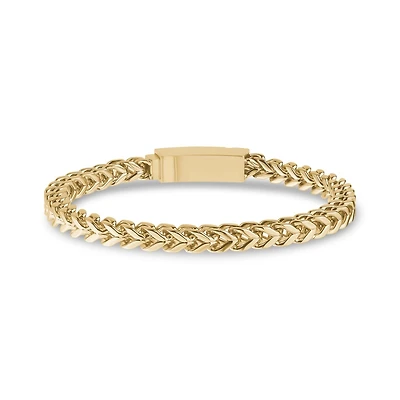 Bracelet à Maillons Franco de 5mm en Acier Inoxydable Doré - 8.5