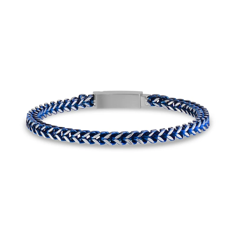 Bracelet à Maillons Franco de 4mm en Acier Inoxydable Deux-Tons