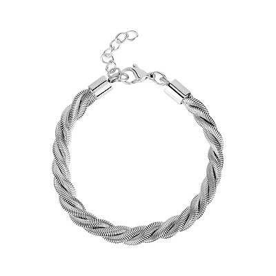 Bracelet Chaîne Torsadée en Acier Inoxydable. Color: blanc | Doucet Latendresse