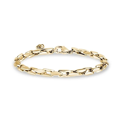 Gold Tone Bold and Elegant 4mm Stainless Steel Bracelet. Color: yellow | Doucet Latendresse