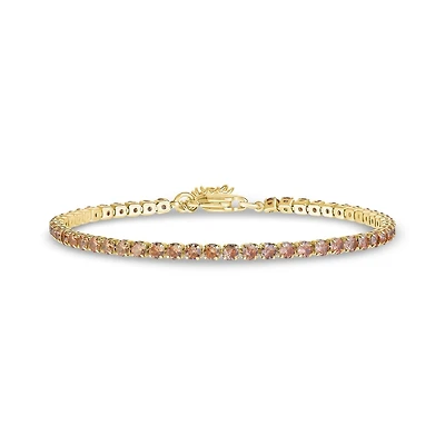 Gold Tone Stainless Steel 2.5mm Adjustable Tennis Bracelet. Color: yellow | Doucet Latendresse