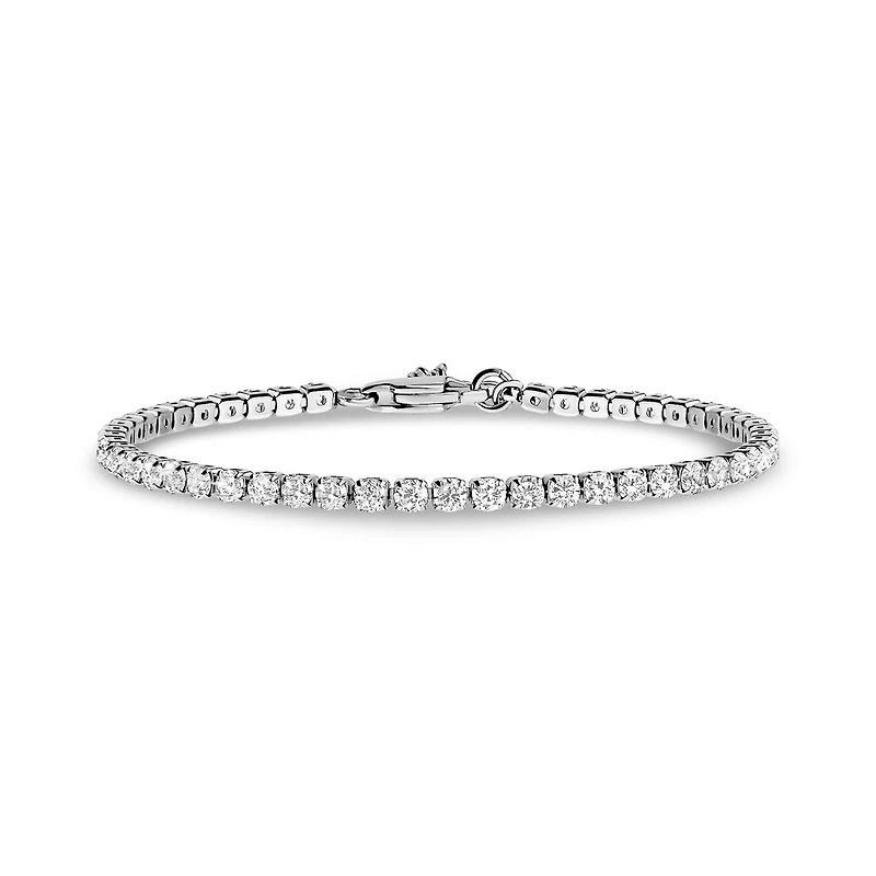 Bracelet Tennis Règlable de 2.5mm en Acier Inoxidable. Color: blanc | Doucet Latendresse