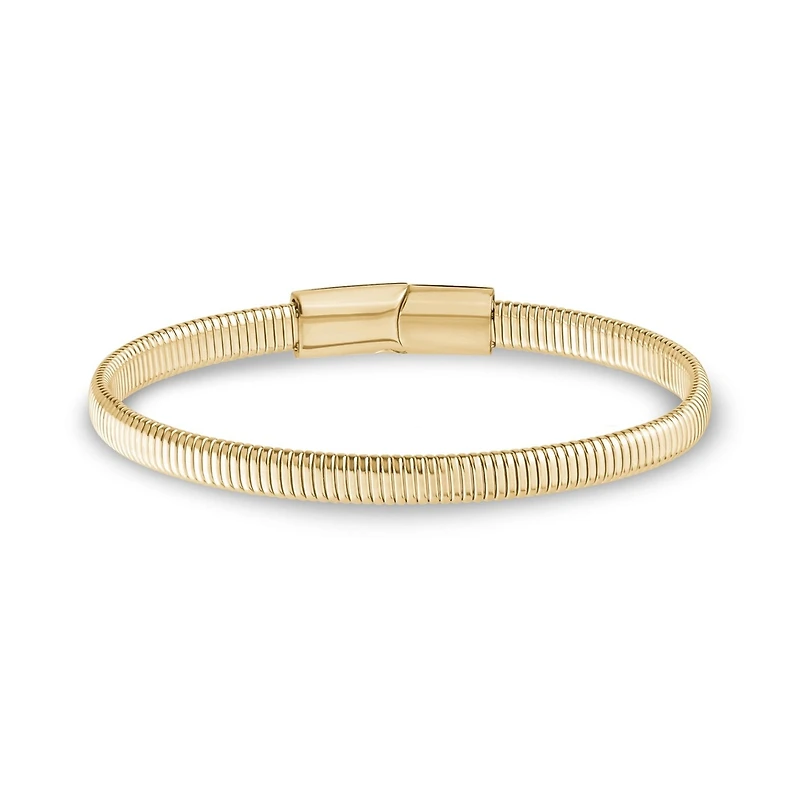 Bracelet Tubogas de 7mm en Acier Inoxydable Doré - 7.5