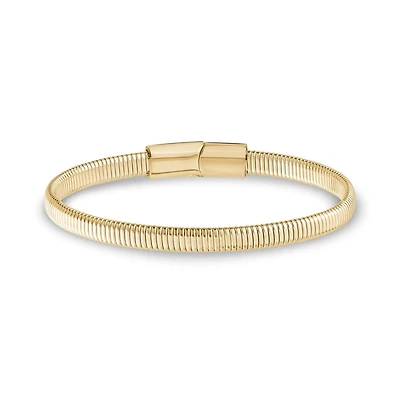 Bracelet Tubogas de 7mm en Acier Inoxydable Doré - 7.5