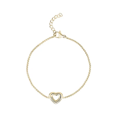 Bracelet Coeur Ouvert en Acier Inoxydable Doré. Color: jaune | Doucet Latendresse