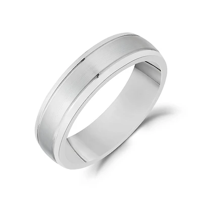 Jonc pour Marriage Mat et Poli de 6mm en Acier Inoxydable. Color: blanc | Doucet Latendresse