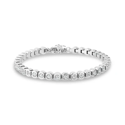 Bracelet Tennis Serti de Lunettes en Acier Inoxydable. Color: blanc | Doucet Latendresse