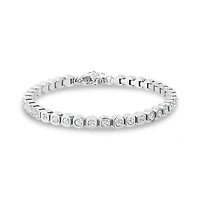 Bracelet Tennis Serti de Lunettes en Acier Inoxydable. Color: blanc | Doucet Latendresse