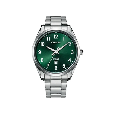 Montre Citizen Quartz à Cadran Vert avec Bracelet et Boitier en Acier Inoxydable - 43mm | Doucet Latendresse