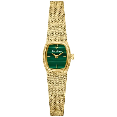 Montre Bulova Goddess of Time Malachite avec Bracelet et Boitier en Acier Inoxydable - 17mm | Doucet Latendresse