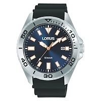 Montre Lorus RXH57KX9 avec Boitier en Acier Inoxydable et Bracelet en Silicone - 44mm | Doucet Latendresse