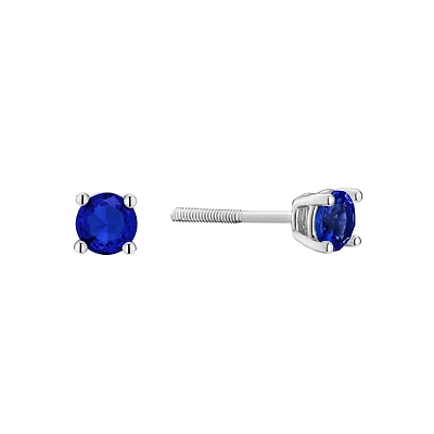 Sterling Silver Earrings with Cubic Zirconia - September - 4mm. Color: silver | Doucet Latendresse