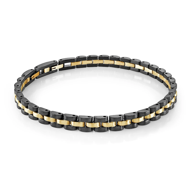 Two-Tone Stainless Steel 6.2mm Bike Link Bracelet - 7.5