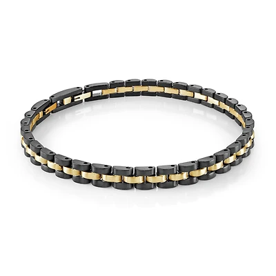 Two-Tone Stainless Steel 6.2mm Bike Link Bracelet - 7.5