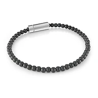 Bracelet with Black Sandblasted Beads in Stainless Steel - 8