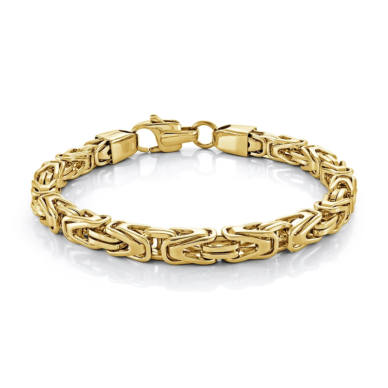 Gold Tone Stainless Steel 6.6mm King Link Bracelet - 8.5