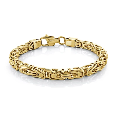 Gold Tone Stainless Steel 6.6mm King Link Bracelet - 8.5