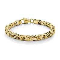 Gold Tone Stainless Steel 6.6mm King Link Bracelet - 8.5