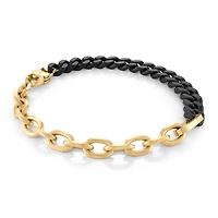 Two Tone Stainless Steel 8mm Oval Bracelet - 8.5