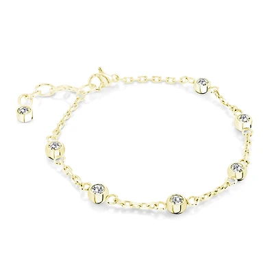 Bracelet à Maillons Ovales de 2.2mm en Acier Inoxydable et Zircons Cubiques - 6