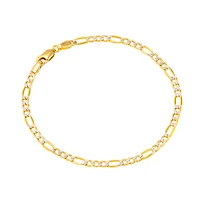 Chaîne Figaro en Or 10k Deux-Tons - 7.5