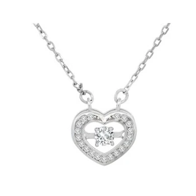 Collier Coeur en Argent Sterling .925 avec Zircon Cubique. Color: argent | Doucet Latendresse