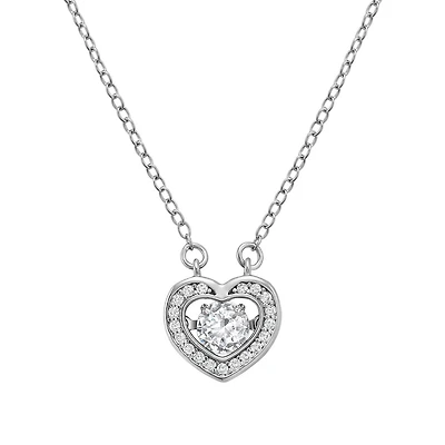 Collier Coeur en Argent Sterling avec Zircons Cubiques. Color: argent | Doucet Latendresse