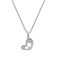 Collier Coeur en Argent Sterling avec Zircon Cubique. Color: argent | Doucet Latendresse