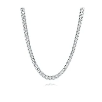 Chaine Gourmette de 6mm en Acier Inoxydable - 22''. Color: blanc | Doucet Latendresse