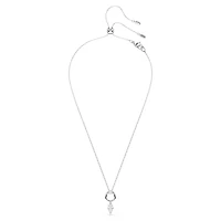 Pendentif Métal Rhodié avec Crystal Coupe Poire et Chaine - 17